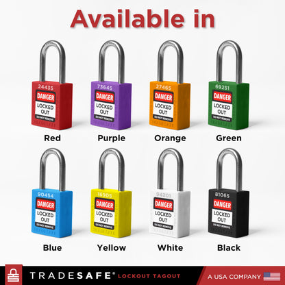 TRADESAFE Lockout Tagout Locks Set - 10 Red Loto Locks, Lockout Locks Keyed Different, 1 Key Per Lock, OSHA Compliant Lock Out Tag Out Padlocks, Safety Padlocks for Electrical Lockout Tag Out Kits