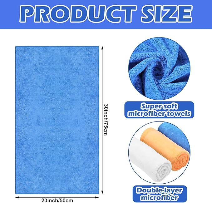 10 Pcs Extra Large Microfiber Cleaning Cloth 30" x 20" Large Floor Microfiber
