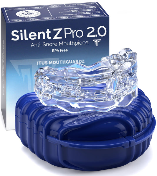 SilentZPro 2.0 - USA Designed Anti Snore Mouthpiece (Size: Medium) - Fully Adjustable Anti Snore Mouth Guard - Professional Patented Anti Snore Devices - Brand: Itus Mouthguardz
