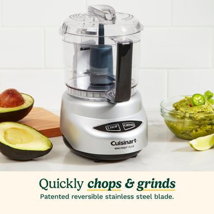 Cuisinart Mini-Prep Plus Food Processor, 24-Ounce Mini Food Processor to Chop Herbs, Vegetables, and Hard Cheese, 24-Ounce Work Bowl, Reversible Stainless Steel Blade, DLC-2ABC, Brushed Chrome