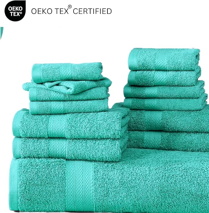 LANE LINEN 24 PCs 100% Cotton Bath Towels Set