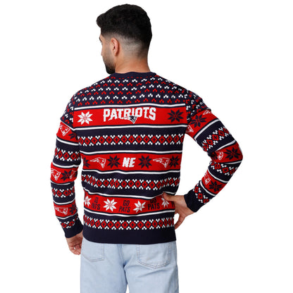 FOCO New England Patriots NFL Big Logo Ugly Sweater - Large