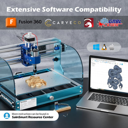 Genmitsu 3018-PROVer V2 CNC Router Machine for Beginner + CNC MPG Handwheel Controller
