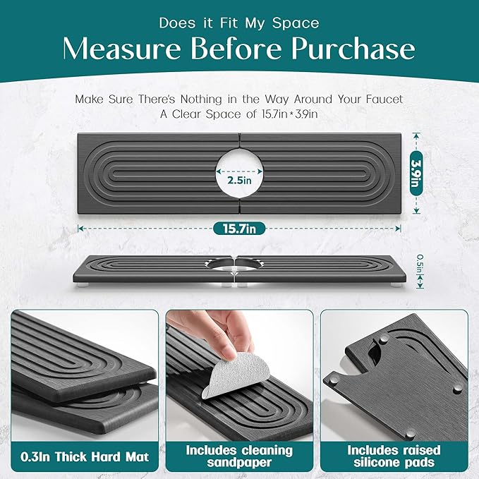 Kitchen Sink Faucet Mat