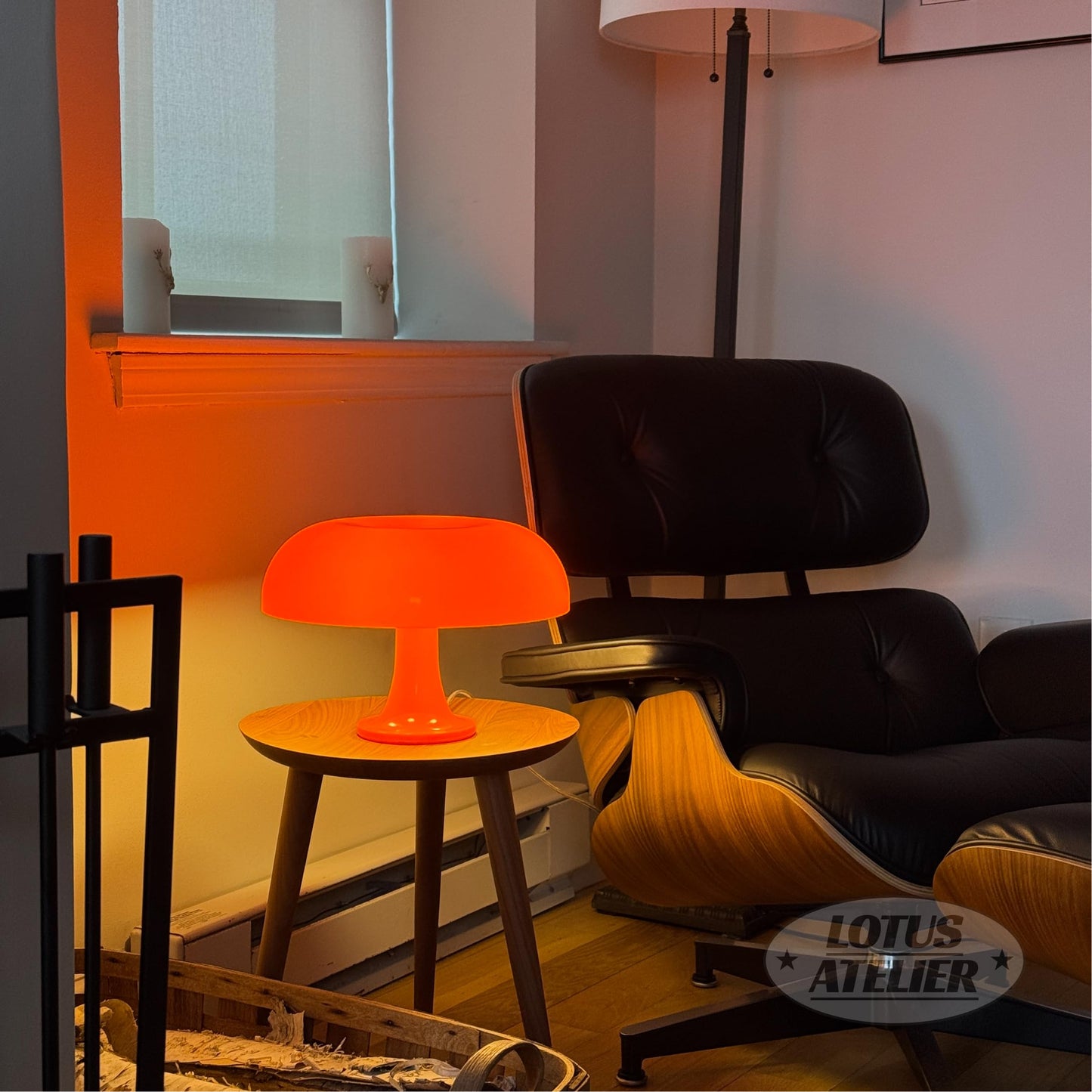 Lotus Atelier Orange Mushroom Lamp for Room Aesthetic Modern Lighting for Bedroom | Cool Retro Living Room Decor (Orange)