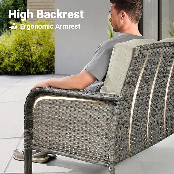 ovios 8-Piece Patio Furniture Set, Outdoor Wicker Sofa
