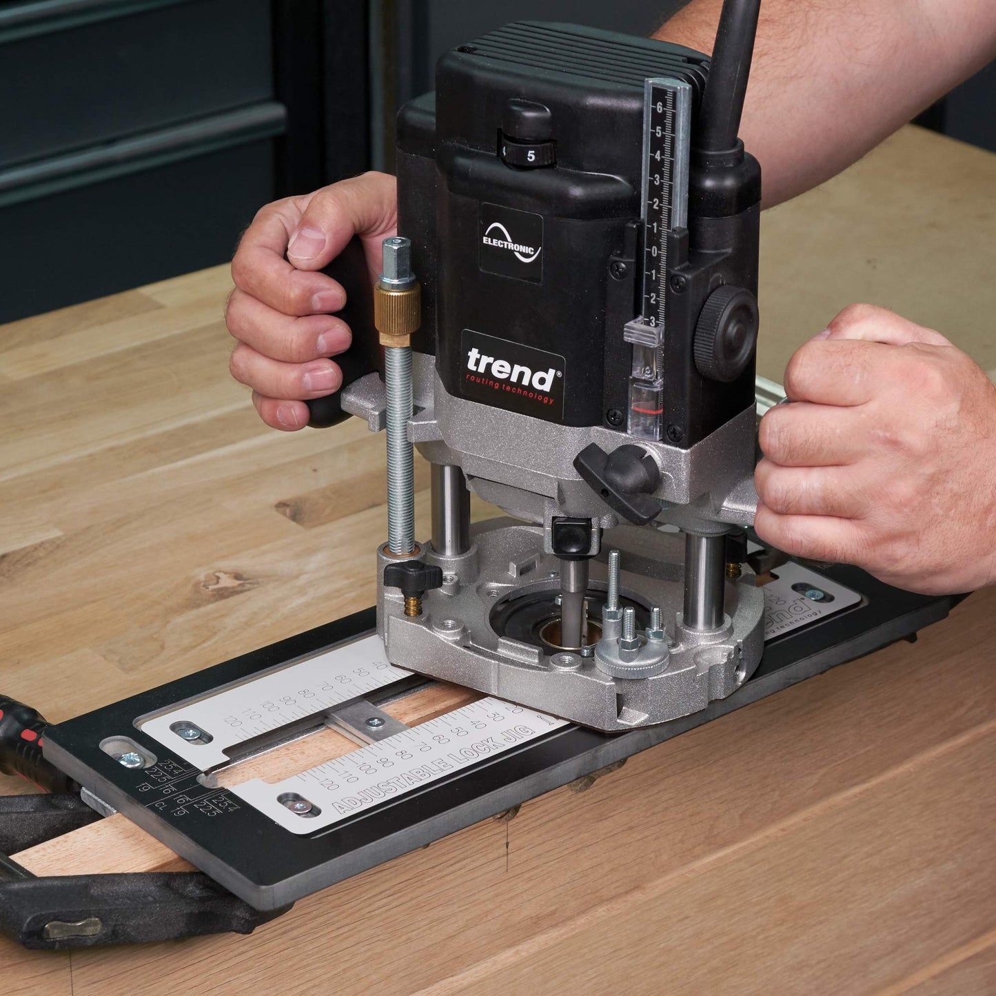 Trend Adjustable Trade Lock Jig for Mortice Lock and Latch Faceplates, Lock/JIG/B,Black