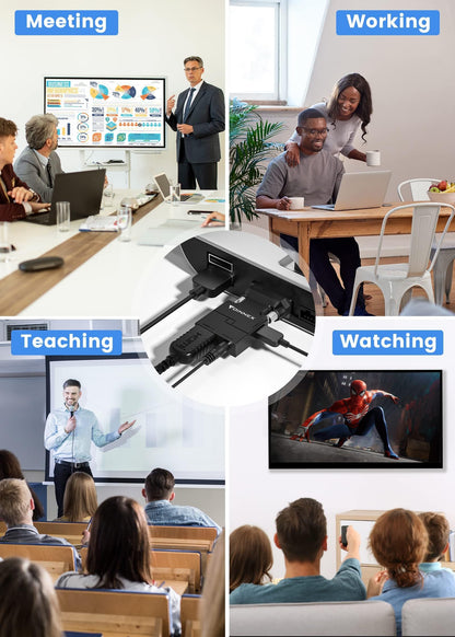 FOINNEX VGA to HDMI Adapter Converter with Audio 1080P, PC VGA Output Source to TV/Monitor with HDMI Input Connector, Active Male VGA in Female HDMI Video Convertor for Laptop,Computer,Projector