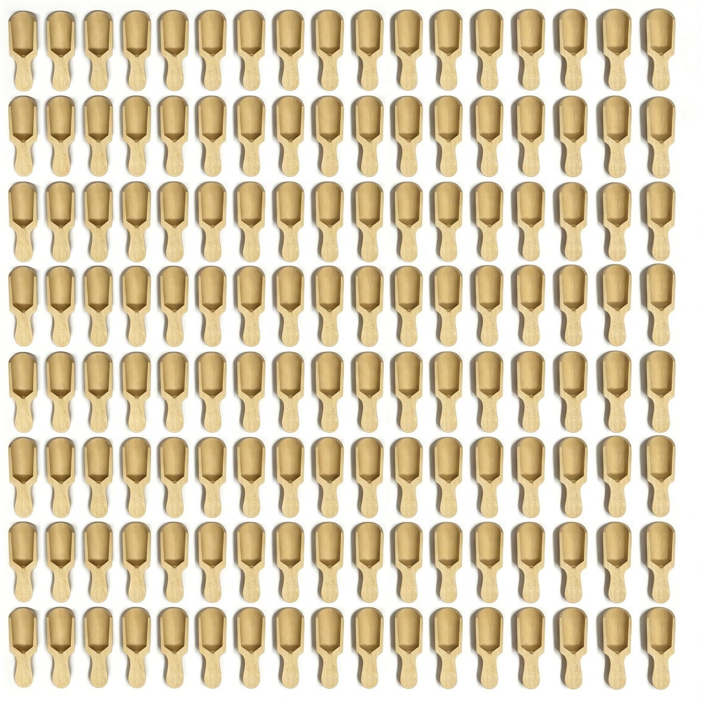QHLMZR 110Pcs-Mini Wooden Spoon, Wooden Scoop, Small Spice Spoon for Bath Salts, Sugar Scrub, Cooking, Coffee, Tea, Candy, Crafts, Party, Kitchen and Home Use (Natural Wood)