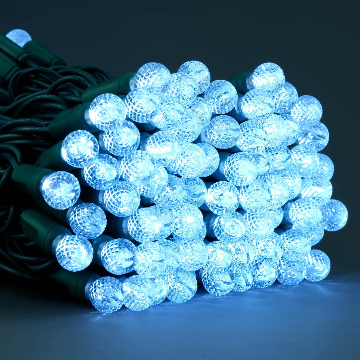 YULETIME Cool White One-Piece G12 Raspberry Christmas Lights 140 Count 48 Feet, 2 Sets 70 LED 24 ft High Waterproof UL Certified String Light (Cool White)
