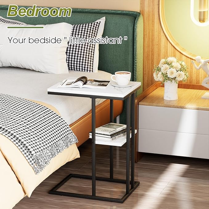Easy Paws C Shaped End Table, Small Side Table