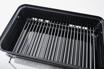 Weber Go-Anywhere Charcoal BBQ/Portable Grill with Folding Legs, Compact Design for Camping & Picnics, Durable Enamel, Precise Airflow Control, 42 x 26 cm Cooking Area, Black