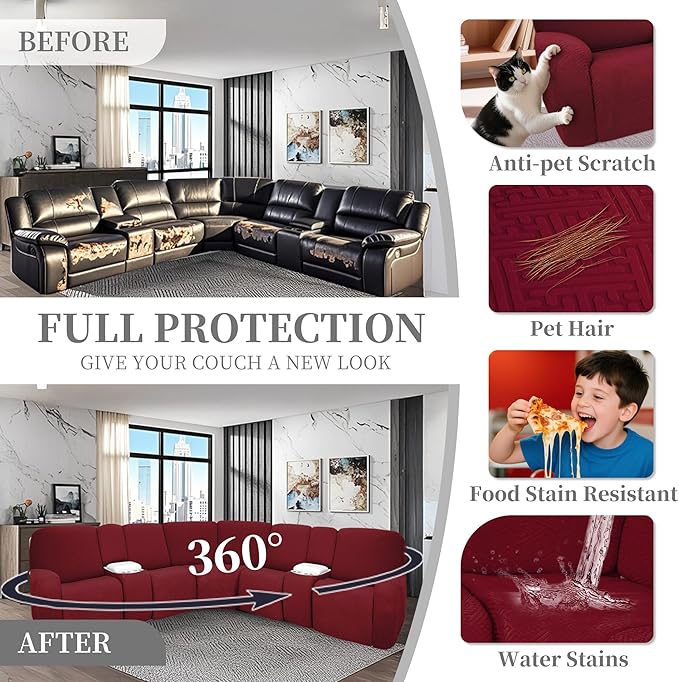 100% Waterproof Sectional Recliner Couch Covers