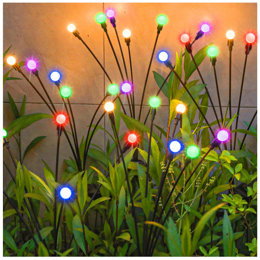 TONULAX Solar Garden Lights, Starburst Swaying When Wind Blows, Solar Lights Outdoor Decorative, Color Changing RGB Light for Yard Patio Pathway Decoration(4 Pack)