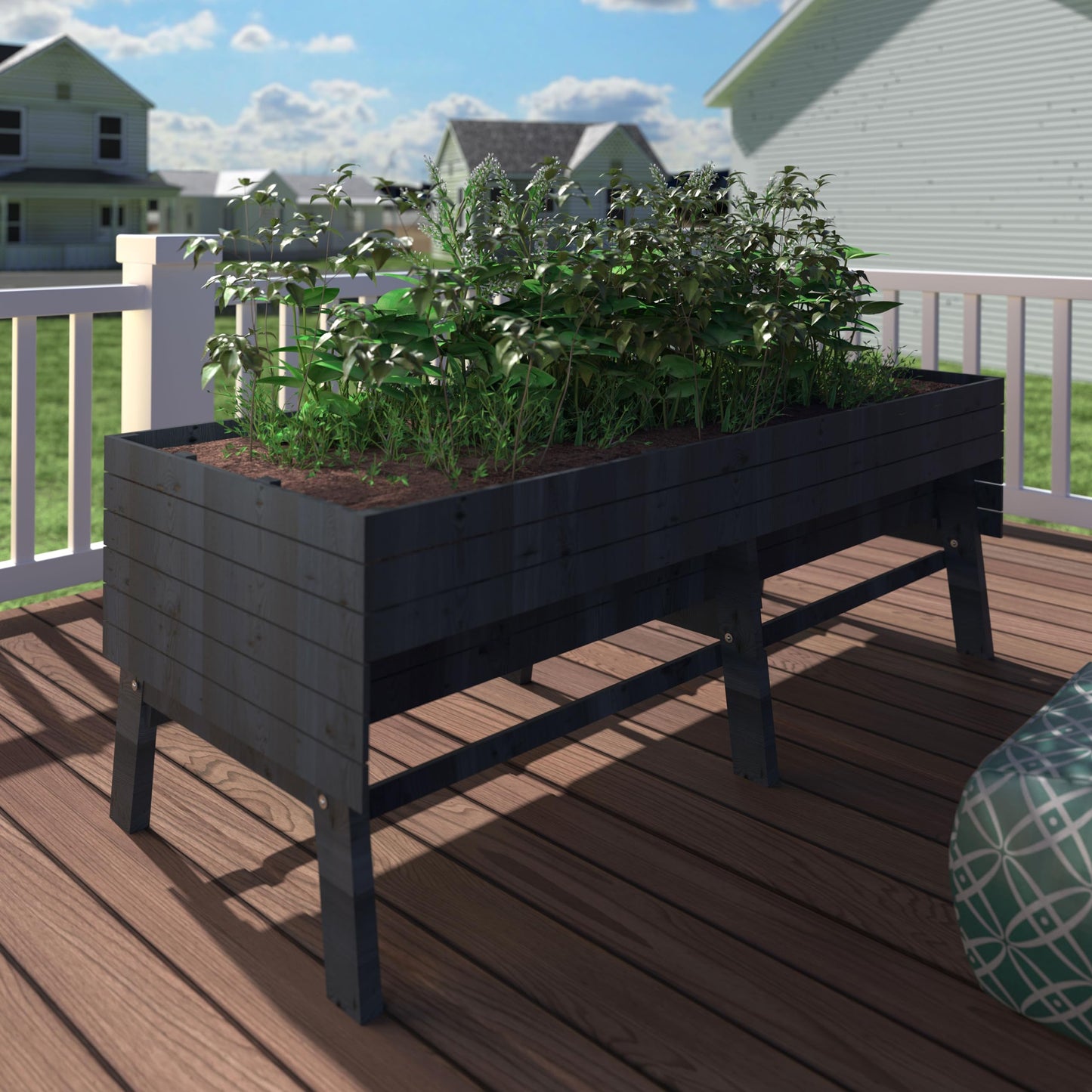 MUPATER 6x3x2FT Cedar Raised Garden Bed for Outdoor,Raised Garden Bed with Wheels and Legs, 837lbs Large Elevated Garden Planter Box with Liner Design for Herbs, Grey