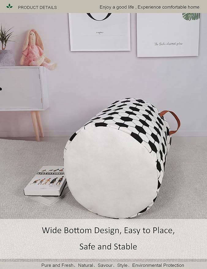 Round Fabric Storage Bin, Decorative Basket, Organizer Basket