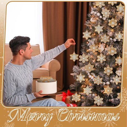 Syhood 36 Pcs Christmas Gingerbread Snowflake Ornaments Gingerbread Cookie Ornaments for Xmas Tree Hanging Decor Silicone Decorations for Holiday Party
