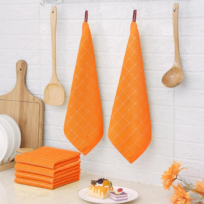 Homaxy 100% Cotton Terry Kitchen Dish Cloths, Ultra Soft and Absorbent Dish