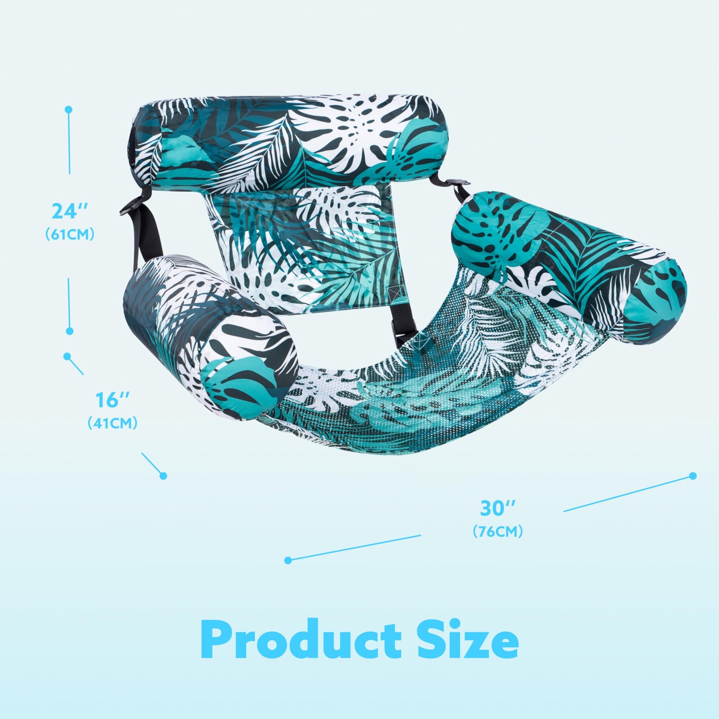SLOOSH Inflatable Pool Floats Adult, 2 Packs Floating Lounge Chairs, Blow up Pool Inflatables for Adult, Inflatable Chair for Party Summer Water Beach Lake Fun, Tropical Leaves-Green,Blue