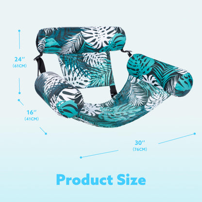 SLOOSH Inflatable Pool Floats Adult, 2 Packs Floating Lounge Chairs, Blow up Pool Inflatables for Adult, Inflatable Chair for Party Summer Water Beach Lake Fun, Tropical Leaves-Green,Blue
