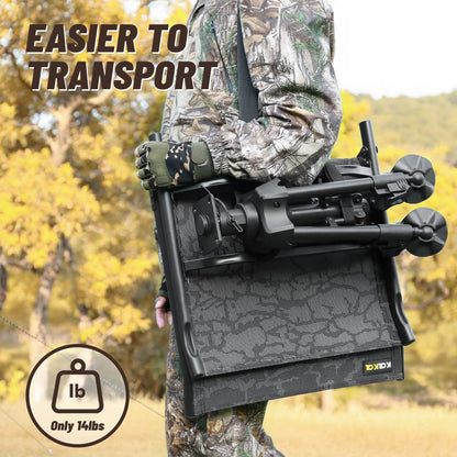Kalkal Hunting Seat, 300lbs Silent Swivel Folding Chair for Blinds, Portable 360° Swivel with 4 Adjustable Legs