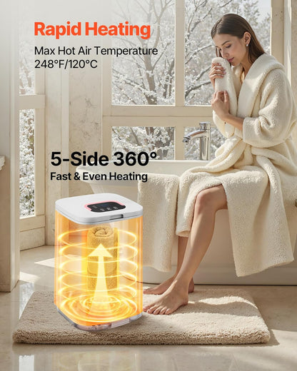 VEVOR Towel Warmers for Bathroom, Towel Warmer Bucket Auto Shut Off for Spa Fits up to 3 Oversized Towels, Blankets, Clothes, Bathrobes, PJ's and More