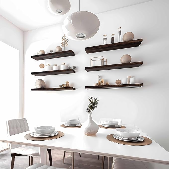 YYWUOJJ Wood Floating Shelves for Wall Decor, Rustic Wall Shelves for Bedroom