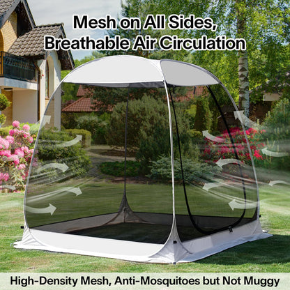 LEEDOR® Pop Up Screen House, 2-3 Person Outdoor Screen Tent, Camping Screen Room with Carry Bag, Screen Gazebo with Mosquito Netting, Instant UV Resistant Sun Shelter for Garden, Patio, Backyard 6'x6'