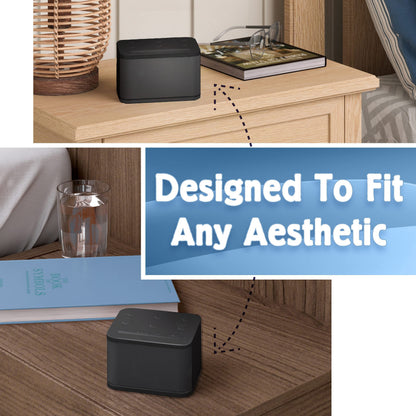 Big Red Rooster Sound Machine - 6 Sleep Sounds - Portable White Noise Machine for Office Privacy & Adult Sleeping - Compact Travel or Home - Dual Power Options - Black