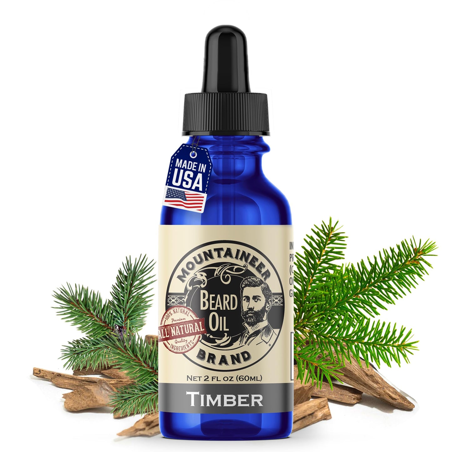 Mountaineer Brand Natural Beard Oil with Lime & Sage Scent | Made in West Virgina | Hydrates, Moisturises, Softens & Conditions for Beard Growth | Treats Dry Itchy Beards for Men | 2oz