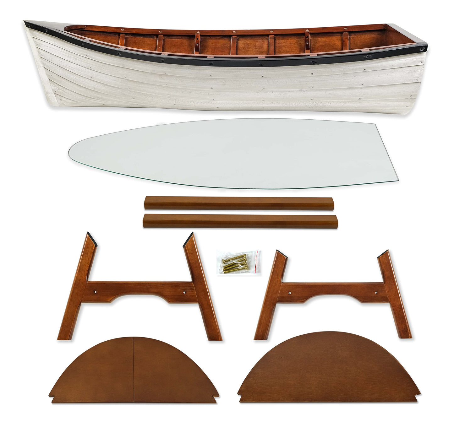 SAILINGSTORY Wooden Boat Coffee Table Boat Bookshelf Coastal Coffee Table Nautical Bookcase Lake House Decor Beach House Decor