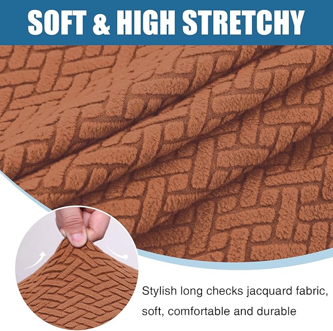 Smiry Waterproof Couch Cushion Covers, Stretch Jacquard Thick Sofa Cushion