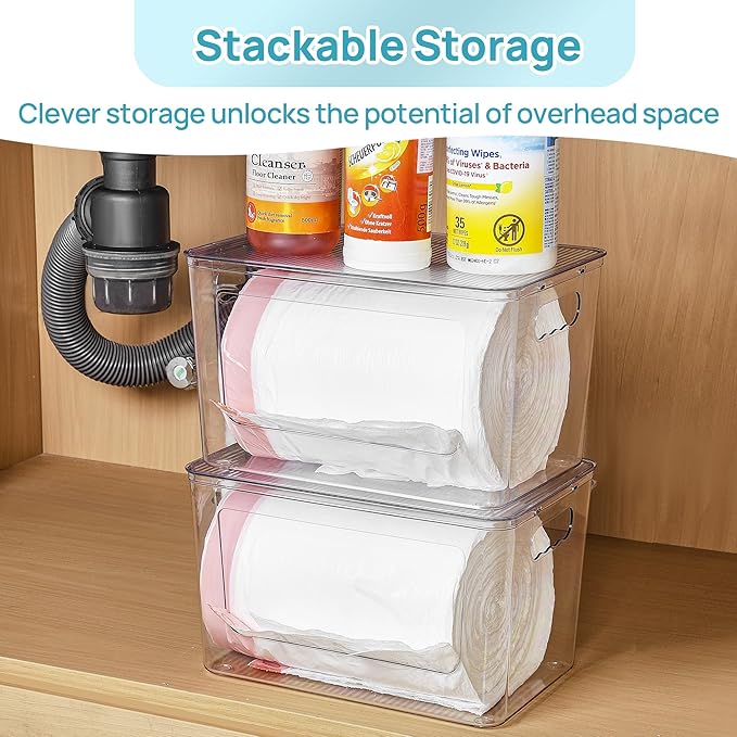 Vtopmart 2 Pack Trash Bag Holder, Stackable Garbage Bag Dispenser