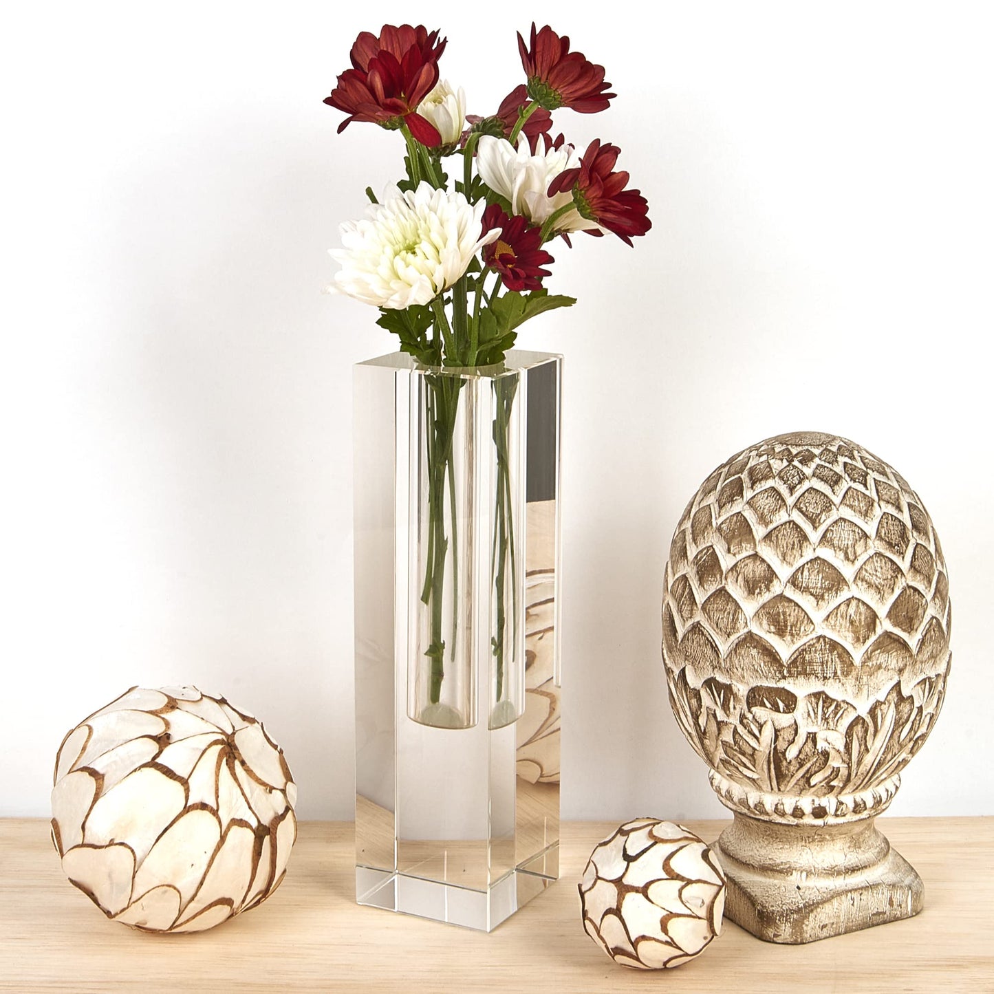 Badash Donovan Crystal Glass Bud Vase - 10" Tall Handcrafted Lead-Free Optical Crystal Glass Vase for Flower Buds & Unique Contemporary Home Decor Accent