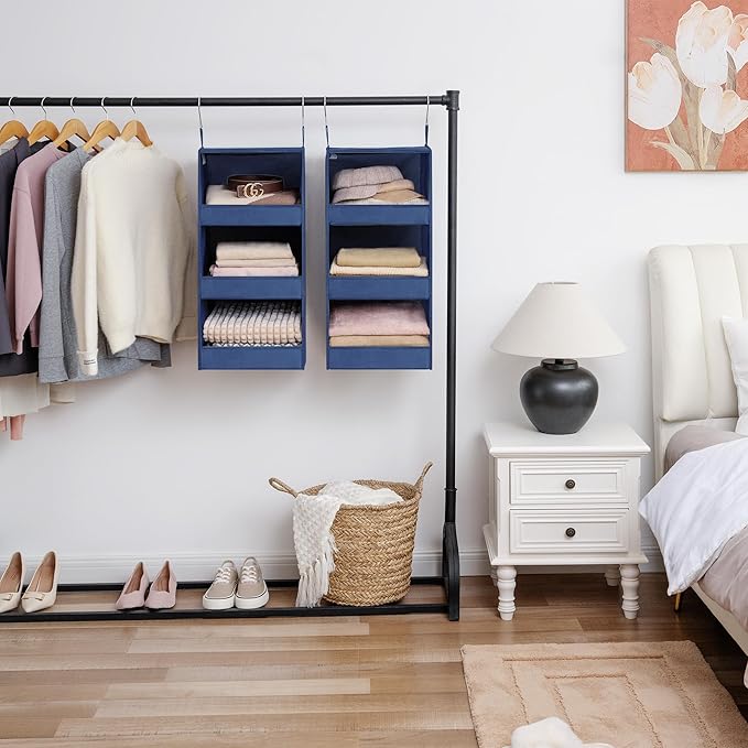 GRANNY SAYS 3-Shelf Closet Organizers and Storage, Foldable Hanging Closet