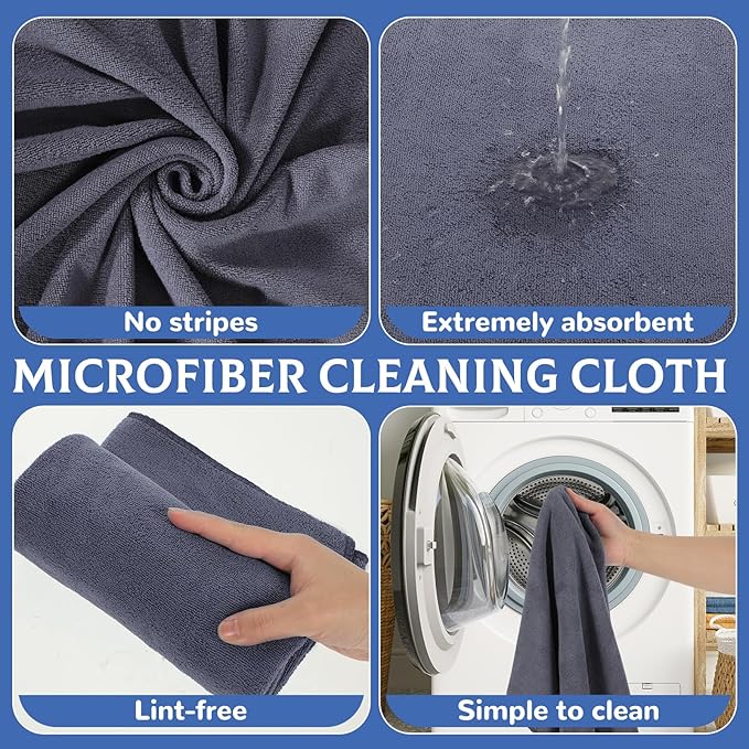 6 Pcs Extra Large Microfiber Cleaning Cloth Reusable Microfiber Towels Thick
