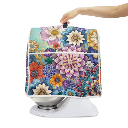 HUISEFOR Kitchen Stand Mixer Covers Boho Mandala Flower Mixer Cover Dust Cover Washable Kitchen Appliance Cover for 4.5-5 Quart Mixers, Keep Your Kitchen Clean