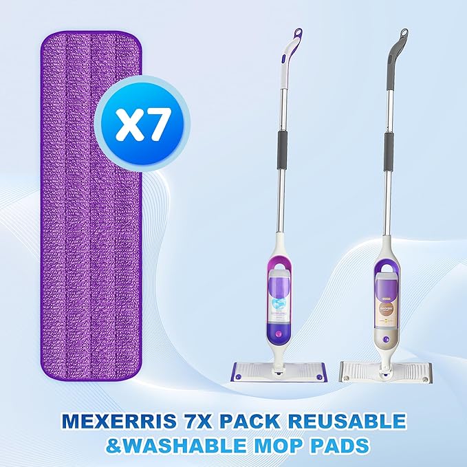 7 Count Reusable Microfiber Mop Pads