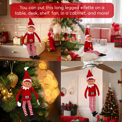 Christmas Elf Behaving Badly Plush Toy | Novelty Long Bendy Naughty Boy Christmas Elves Doll | 12 Inches