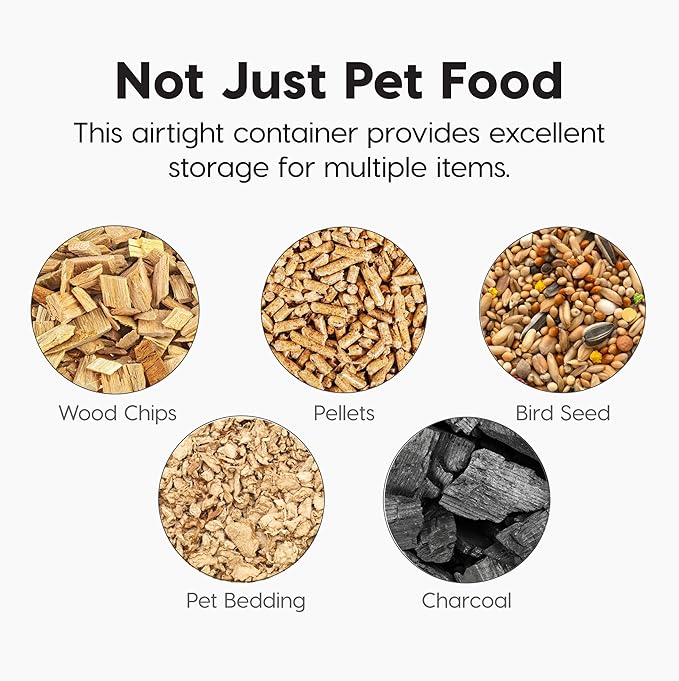 IRIS USA Dog Food Storage Container 58 lbs, Attachable Wheels,