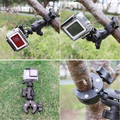 Taisioner Super Camera Clamp Mount Double Socket Arm 1/4"-20 Ball Head Adapter Gopro Accessories Suitable for GoPro AKASO DJI Action Insta360 or DSLR Digital Camera Monitor/LED Lights/