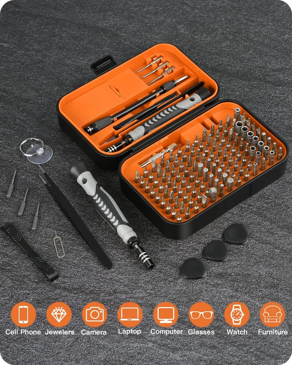 130 in 1 Precision Screwdriver Set Upgrade Version Mini DIY Repair Tools Kit Torx Screwdriver Sets for Game Console Tablet Pc MacBook Watches and Other Electronics