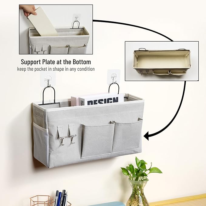 2pcs Large Wall Hanging Storage Bag, Door Closet Linen Fabric Pockets Organizer