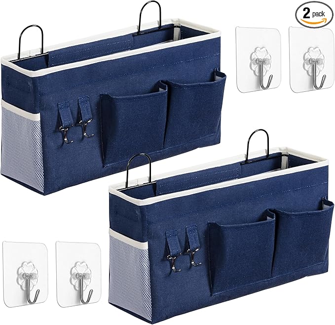 2pcs Large Wall Hanging Storage Bag, Door Closet Linen Fabric Pockets Organizer