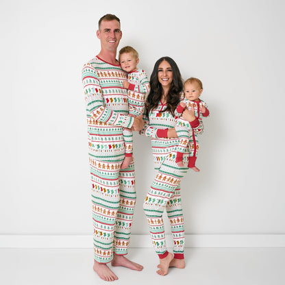 Little Sleepies Two-Piece Kids Christmas Pajamas Set for Boys & Girls, Viscose from Bamboo, Family Matching Christmas PJs, Fair Isle, 3T