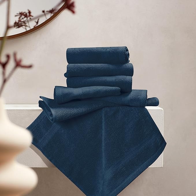 GLAMBURG Ultra Soft 12-Piece Washcloths Set 13x13-100% Ringspun Cotton
