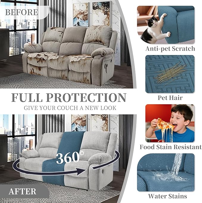100% Waterproof Sectional Recliner Couch Covers