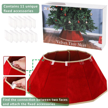 Blissun Christmas Tree Collar, Velvet Foldable Christmas Tree Ring, Christmas Tree Skirt for Artificial Christmas Trees Decoration