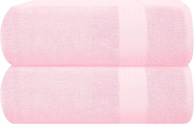 GLAMBURG Premium Cotton Oversized 2 Pack Bath Sheet 35x70-100% Pure Cotton