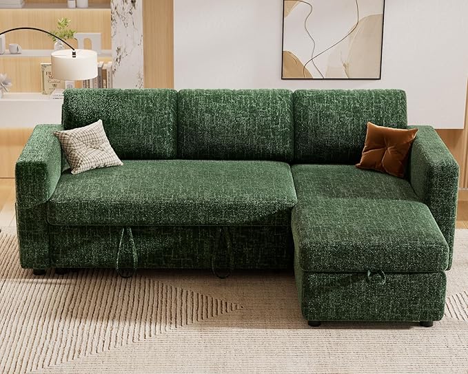 Sunny Heart 82" L Shaped Sectional Sleeper Sofa Bed